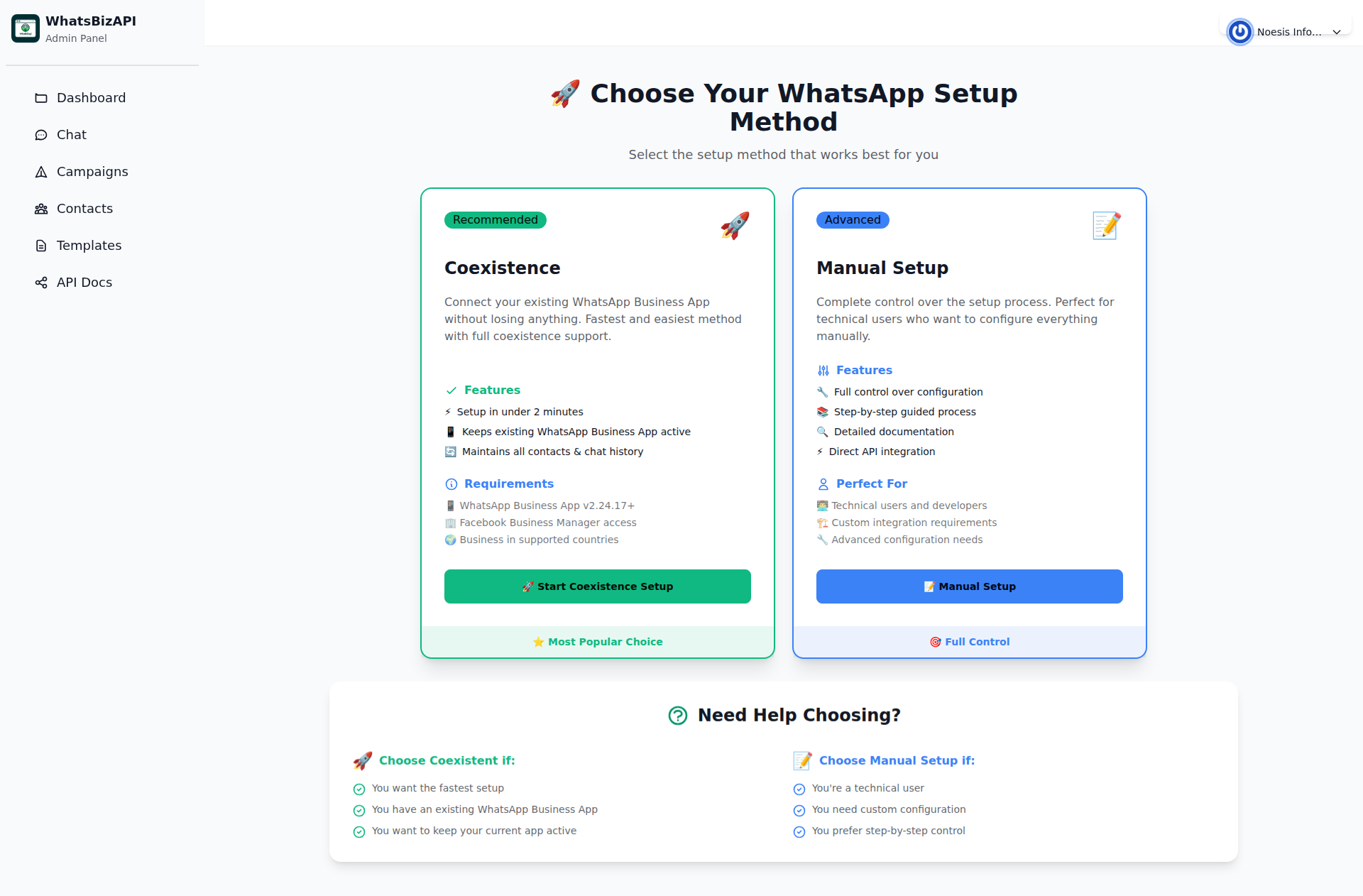 Platform Demo - WhatsBizAPI | WhatsApp Business API Setup Guide