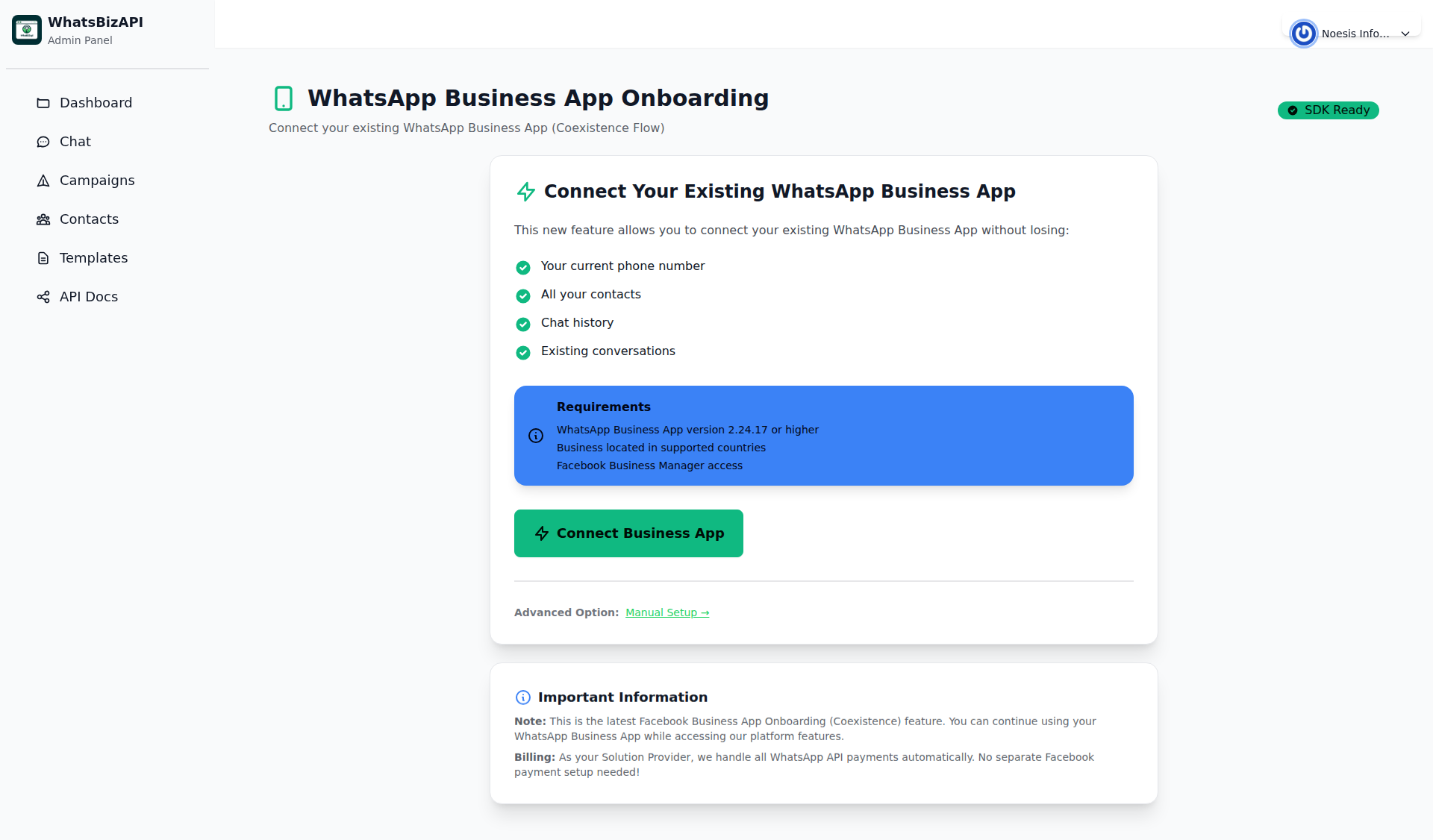 Platform Demo - WhatsBizAPI | WhatsApp Business API Setup Guide